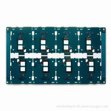 4-layer Printed Circuit Board with Blue Solder Mask, Used for Electronic Products